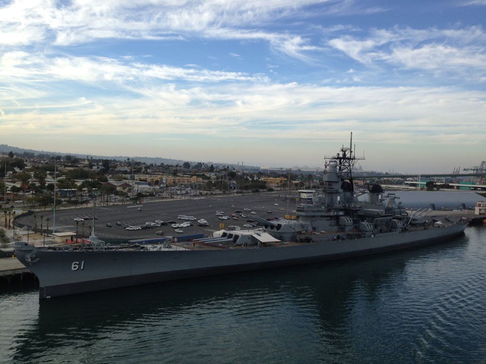 Battleship USS Iowa museum ship at the Port of Los Angeles, California